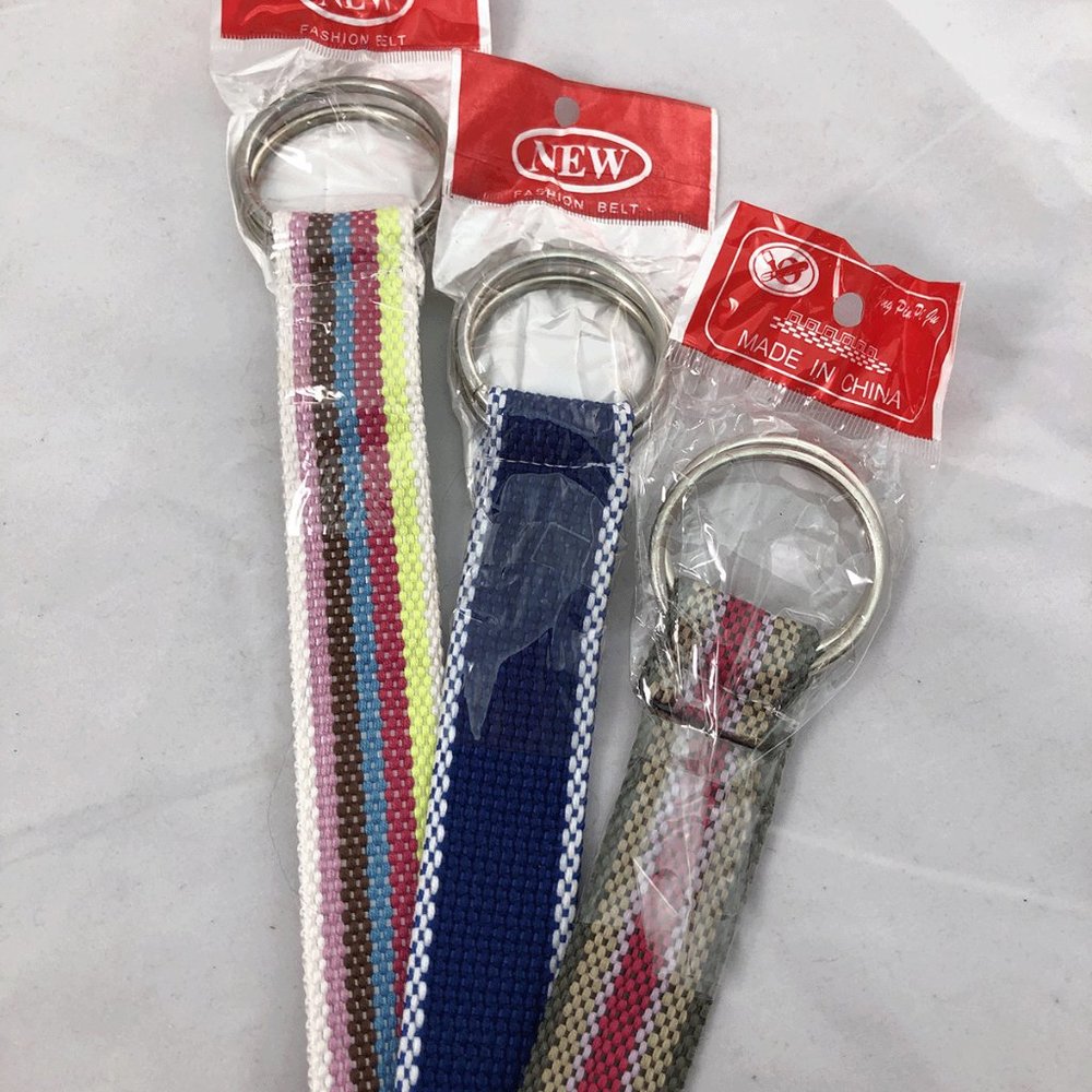 Multicolor Fun | 3x Canvas Ribbon Belts - Picture 3 of 3